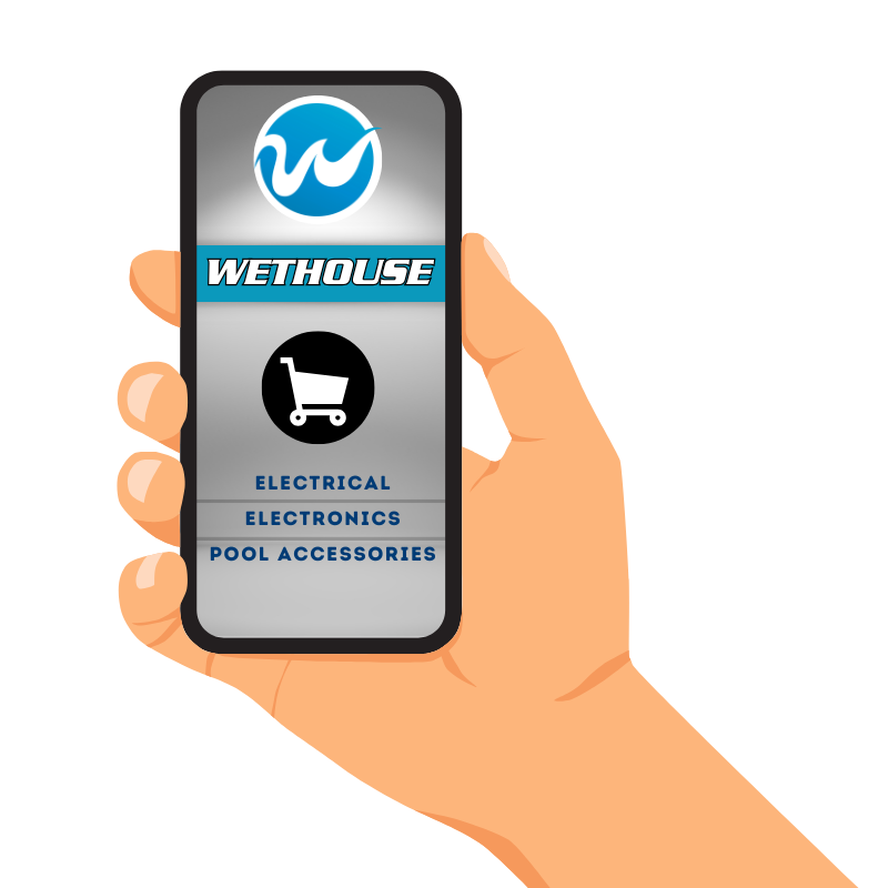 Mobile shopping app for electronics and pool accessories.